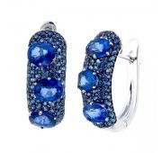 Серьги золотые с сапфирами