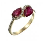 кольцо золотое с рубином