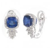 серьги с сапфирами из белого золота