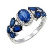 кольцо с сапфирами из белого золота
