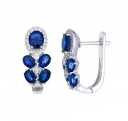 серьги с сапфирами из белого золота