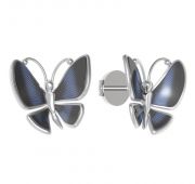 серьги из белого золота бабочка