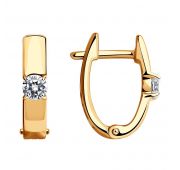 028655 Серьги золотые с фианитами (Au 585)