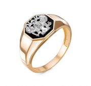 040273 Кольцо мужское герб бренд Delta (Au 585)