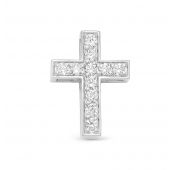 подвеска крест с бриллиантами из белого золота бренд Brilliant Style