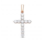 3329-310 2,2 Подвеска крест с бриллиантами бренд Brilliant Style (Au 585)