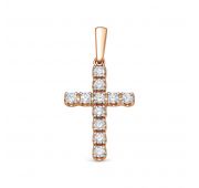 3267-310 Подвеска крест с бриллиантами бренд Brilliant Style (Au 585)