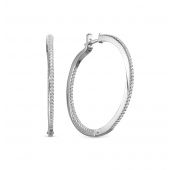 3582-21001 11,88 Серьги конго из белого золота с бриллиантами бренд Brilliant Style (Au 585)