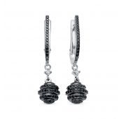 3821-21901 серьги из белого золота с бриллиантами бренд Brilliant Style (Au 585)