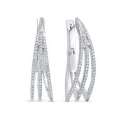 3764-21001 серьги из белого золота с бриллиантами бренд Brilliant Style (Au 585)