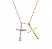 3849-510-3,44 Колье крест с бриллиантами бренд Brilliant Style (Au 585)