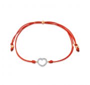 т14210815 Браслет из золота красная нить бренд Karatov (Au 585)