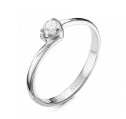 01-1034 Кольцо помолвочное с бриллиантом из белого золота (Au 585)