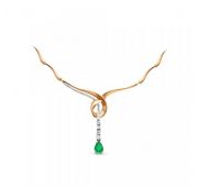 07-0192/1 Колье с бриллиантами и изумрудом (Au 585)