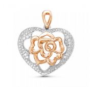 Подвеска сердце с бриллиантами