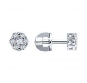 серьги пуссеты из белого золота