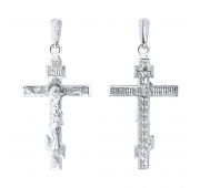 подвеска крест из белого золота