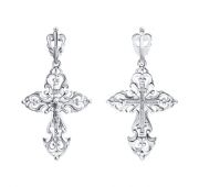 подвеска крест из белого золота