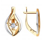 028469 Серьги золотые с фианитами (Au 585)