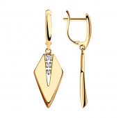 028487 Серьги золотые с фианитами (Au 585)