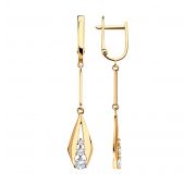 028405 Серьги золотые с фианитами (Au 585)