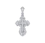 подвеска крест из белого золота