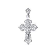 подвеска крест из белого золота