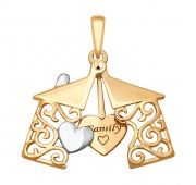 Подвеска золотая домик