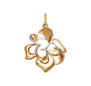 подвеска цветок с фианитами