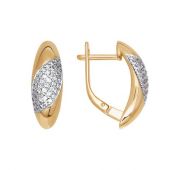 серьги золотые с фианитами