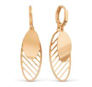 т100629602 Серьги золотые без вставок бренд Karatov (Au 585)