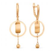 т10002А005 Серьги золотые без вставок бренд Karatov (Au 585)