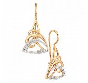 серьги золотые с фианитами