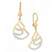 серьги золотые с фианитами