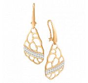 серьги золотые с фианитами