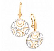 серьги золотые с фианитами