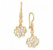 серьги золотые с фианитами