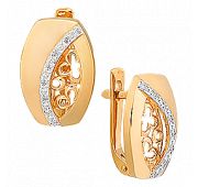 серьги золотые с фианитами