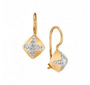 Серьги из золота с фианитами