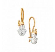 19678 Серьги детские снеговики (Au 585)