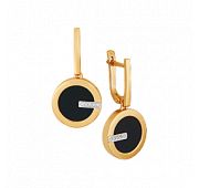 19580 Серьги с ониксом (Au 585)