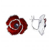 94023778 Серьги цветочек (Серебро)