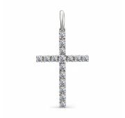 03-1247/00КЦ-00 Подвеска крест с фианитами бренд Алькор (Серебро 925)