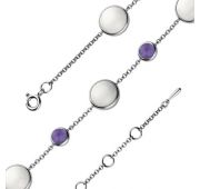 05-2640/0М84-00 Браслет с агатами и чароитом бренд Алькор (Серебро 925)