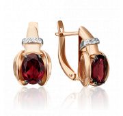 4430-00-264-10-57 Серьги из золота с гранатом бренд Platina (Au 585)