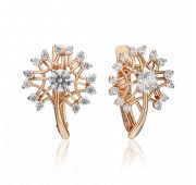 02-4552-00-501-1110-38 Серьги с фианитами бренд Platina (Au 585)