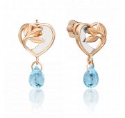 02-4702-00-201-1111-75 Серьги пуссеты из золота с топазом бренд Platina (Au 585)