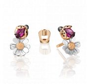 02-4701-00-204-1111-75 Серьги пуссеты из золота с аметистом бренд Platina (Au 585)