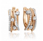 02-4517-00-401-1111-24 Серьги из золота с фианитами бренд Platina (Au 585)