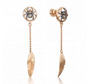 02-4710-00-000-1110-74 Серьги пуссеты ловцы снов бренд Platina (Au 585)